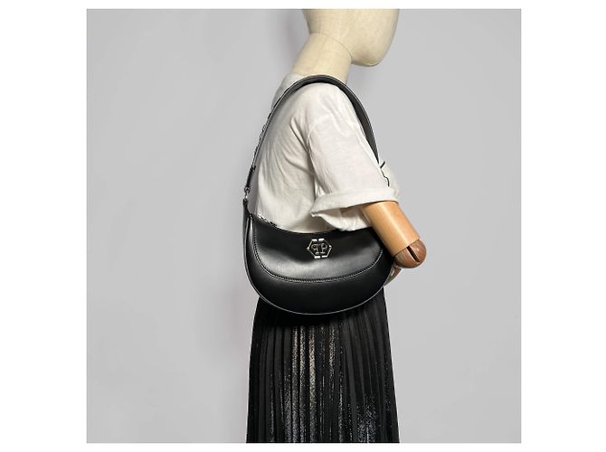Philipp Plein Hobo Schultertasche aus Kalbsleder Schwarz - Ansicht 2