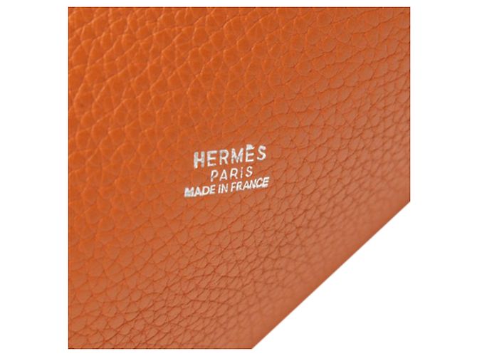 Hermès Arancione Taurillon Clemence Mangeoire MM - vista 5