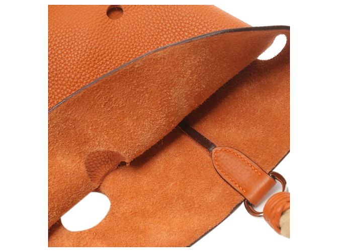 Hermès Arancione Taurillon Clemence Mangeoire MM - vista 6