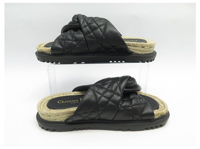 NEUN DIOR ESPADRILLES CANNAGE MD0122 37.5 SCHWARZLEDER + TASCHE - Ansicht 2