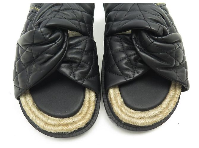 NEUN DIOR ESPADRILLES CANNAGE MD0122 37.5 SCHWARZLEDER + TASCHE - Ansicht 4