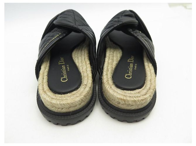 NEUN DIOR ESPADRILLES CANNAGE MD0122 37.5 SCHWARZLEDER + TASCHE - Ansicht 5