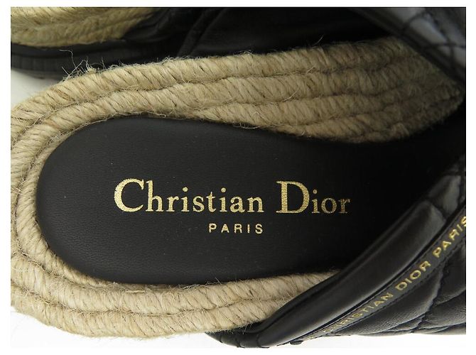 NEUN DIOR ESPADRILLES CANNAGE MD0122 37.5 SCHWARZLEDER + TASCHE - Ansicht 8