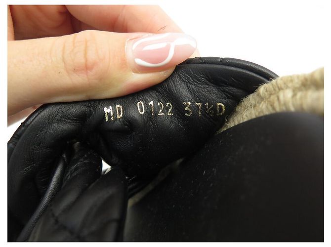 NEUN DIOR ESPADRILLES CANNAGE MD0122 37.5 SCHWARZLEDER + TASCHE - Ansicht 9