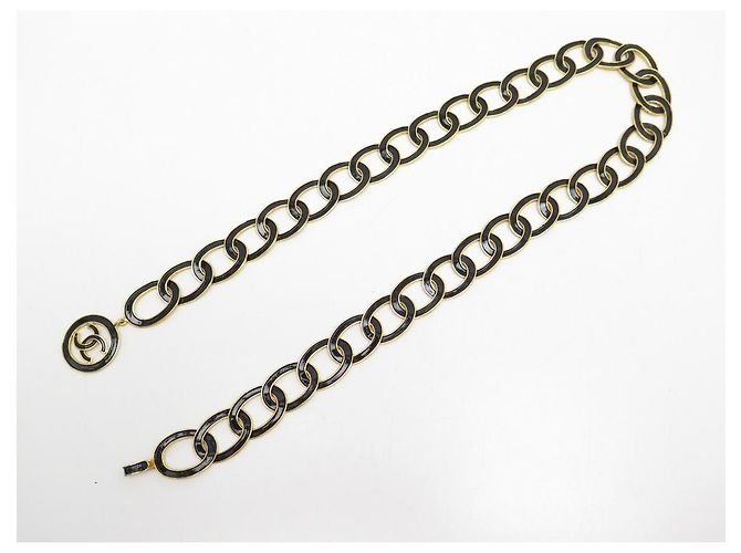 CHANEL GÜRTEL RINGE MEDAILLON LOGO CC 65 BIS 80 CM GOLDMETALL EMAILLE GÜRTEL Golden - Ansicht 2