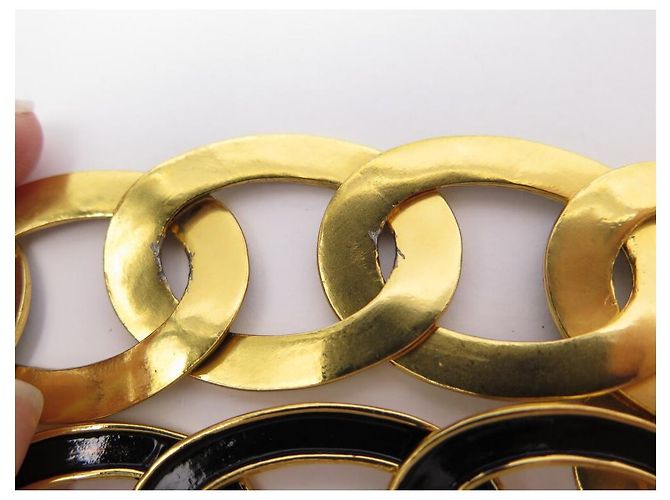 CHANEL GÜRTEL RINGE MEDAILLON LOGO CC 65 BIS 80 CM GOLDMETALL EMAILLE GÜRTEL Golden - Ansicht 9