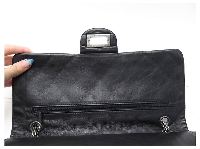 BORSA CHANEL 2.55 MAXI JUMBO IN PELLE QUILTED NERA Nero - vista 10