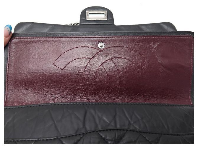 BORSA CHANEL 2.55 MAXI JUMBO IN PELLE QUILTED NERA Nero - vista 14