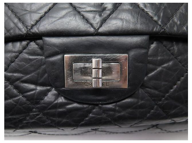 BORSA CHANEL 2.55 MAXI JUMBO IN PELLE QUILTED NERA Nero - vista 4