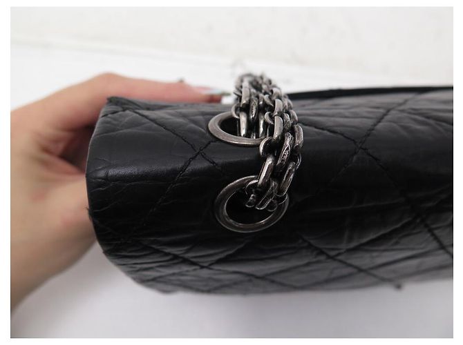 BORSA CHANEL 2.55 MAXI JUMBO IN PELLE QUILTED NERA Nero - vista 7