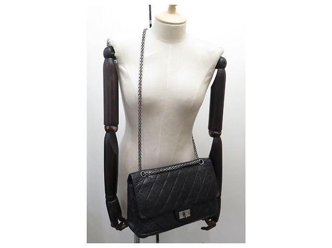 BORSA CHANEL 2.55 MAXI JUMBO IN PELLE QUILTED NERA Nero - vista 9
