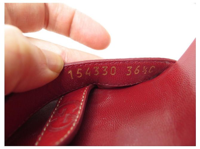 SANDALI CON TACCO GUCCI 36.5 IN CUOIO MONOGRAMMA GUCCISSIMA ROSSO - vista 12