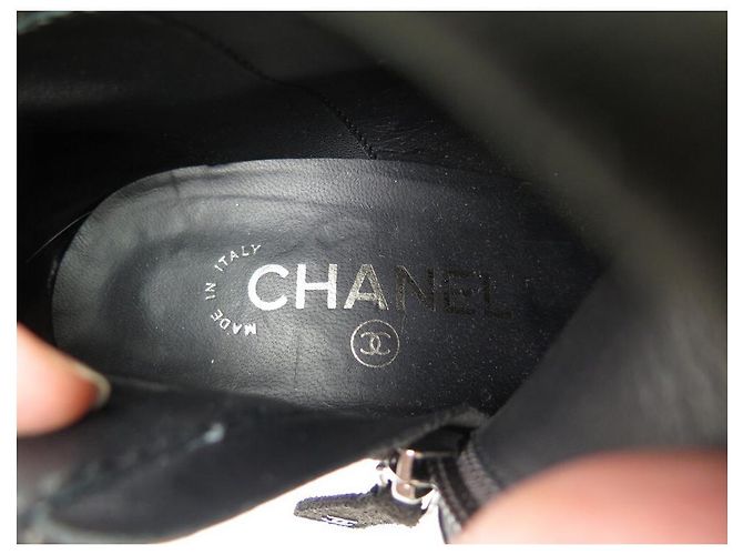 ZAPATOS CHANEL BOTINES DE TACÓN G29928 39 EN SEDA GRIS - vista 11