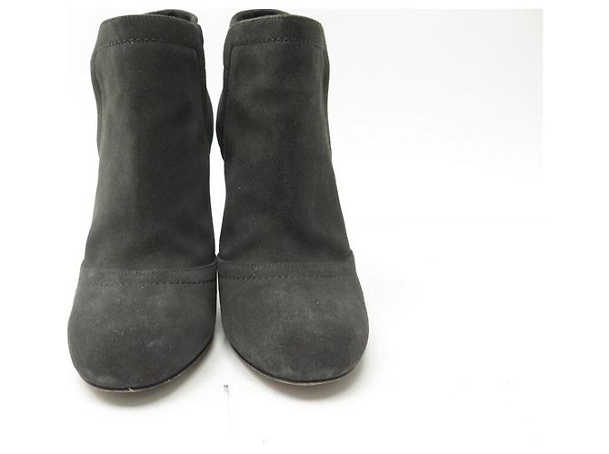 ZAPATOS CHANEL BOTINES DE TACÓN G29928 39 EN SEDA GRIS - vista 4