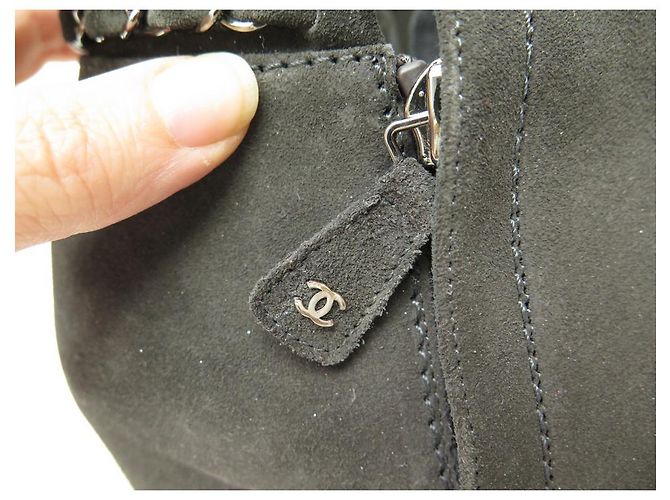 ZAPATOS CHANEL BOTINES DE TACÓN G29928 39 EN SEDA GRIS - vista 9