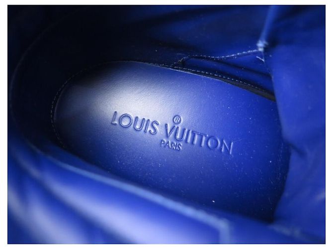 NEUE LOUIS VUITTON POSTMARK 38.5 KALBS- UND PYTHON-WEDGE-SNEAKERS Blau - Ansicht 10