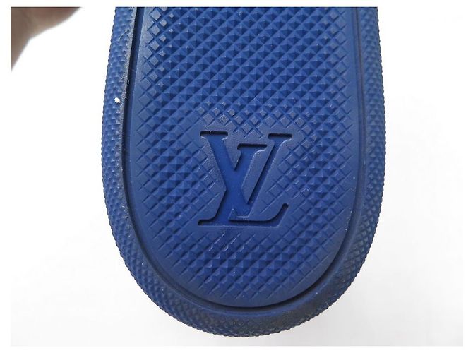 NEUE LOUIS VUITTON POSTMARK 38.5 KALBS- UND PYTHON-WEDGE-SNEAKERS Blau - Ansicht 7