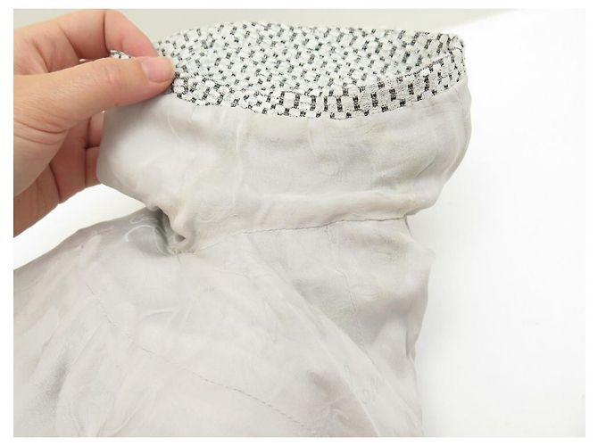 VESTIDO RECTO CHANEL P40448 S 36 EN TWEED BLANCO CON MANGAS CORTAS - vista 10