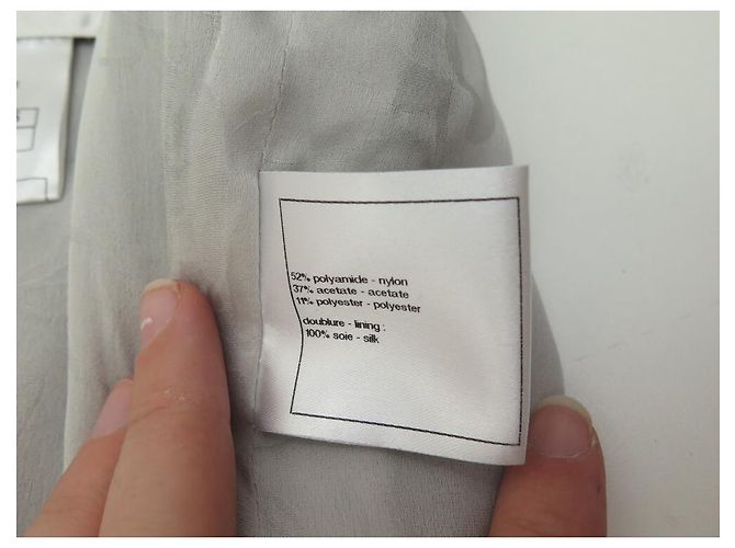 VESTIDO RECTO CHANEL P40448 S 36 EN TWEED BLANCO CON MANGAS CORTAS - vista 7