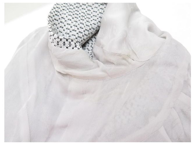 VESTIDO RECTO CHANEL P40448 S 36 EN TWEED BLANCO CON MANGAS CORTAS - vista 9