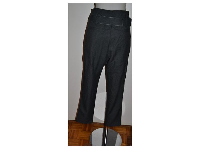 Pantalones de cintura alta Suncoo grises mezcla de algodón Gris antracita - vista 3