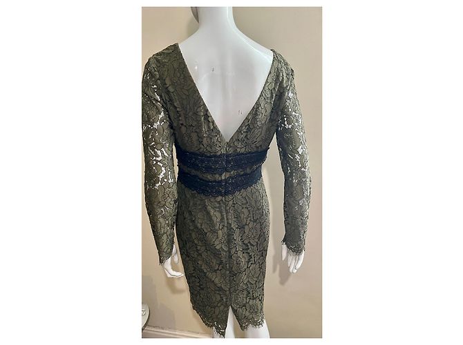Diane Von Furstenberg DvF Viera Spitzenkleid in einem atemberaubenden Olivgrün - Ansicht 4