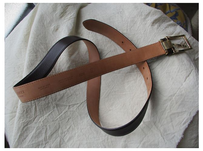 Nina Ricci Brauner Ledergürtel, Größe 44. Unisex. Dunkelbraun - Ansicht 4
