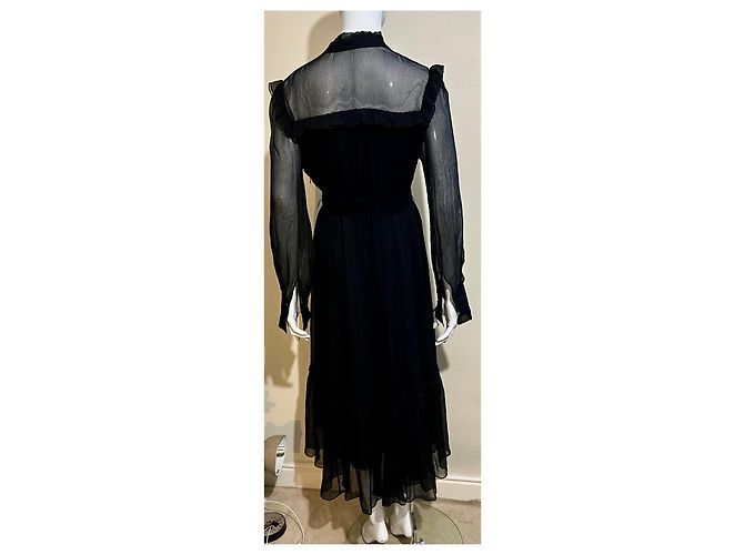 Diane Von Furstenberg Robe en chiffon crêpon effet wrap DvF Noir - vue 3