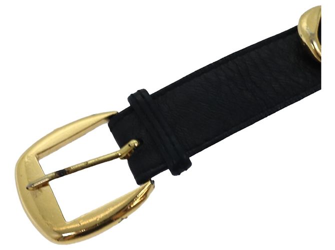 Cintura a catena CHANEL metallo 31.1""" Oro Nero CC Auth bs14988 D'oro - vista 2