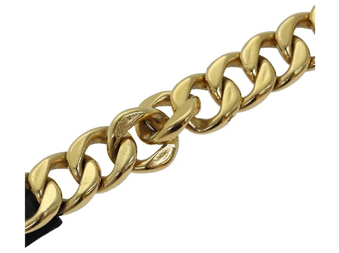 Cintura a catena CHANEL metallo 31.1""" Oro Nero CC Auth bs14988 D'oro - vista 3