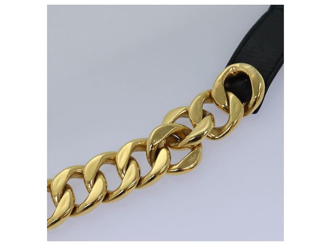 Cintura a catena CHANEL metallo 31.1""" Oro Nero CC Auth bs14988 D'oro - vista 7