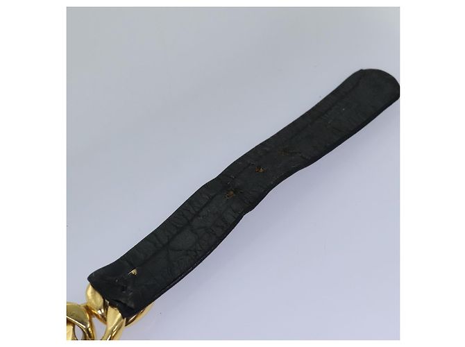 Cintura a catena CHANEL metallo 31.1""" Oro Nero CC Auth bs14988 D'oro - vista 9