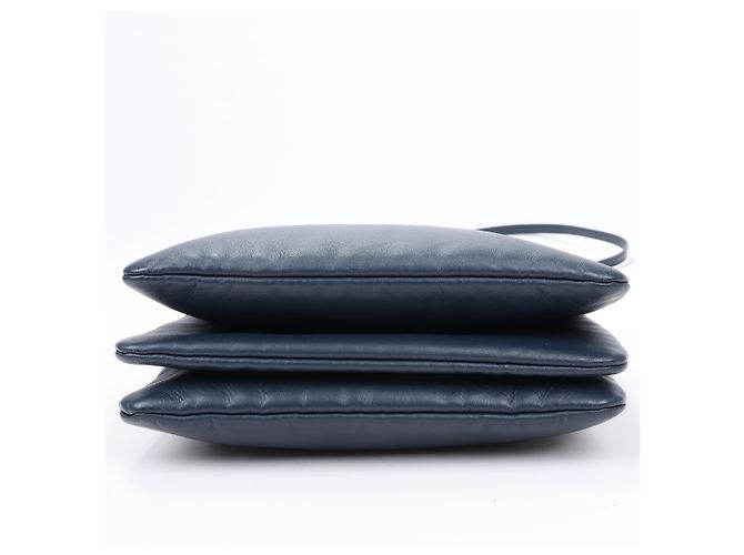 Céline Borsa a tracolla trio in pelle Celine Small in blu navy - vista 8