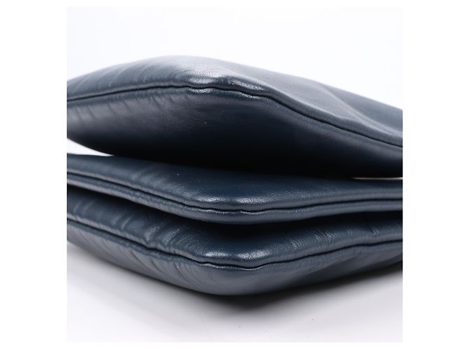 Céline Borsa a tracolla trio in pelle Celine Small in blu navy - vista 9