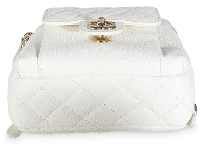 Chanel White Quilted Caviar Small CC Day Backpack Handbag - view 5