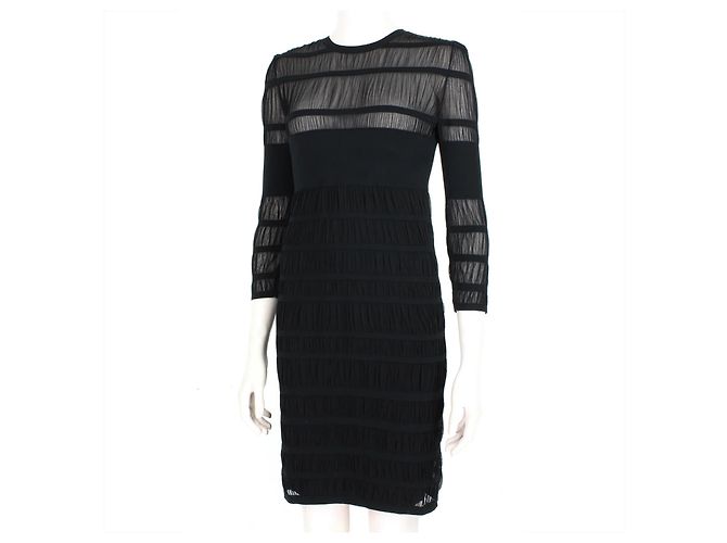 Abito a bande semi-trasparente Alexander McQueen Nero - vista 2