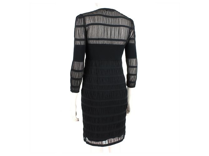 Abito a bande semi-trasparente Alexander McQueen Nero - vista 3