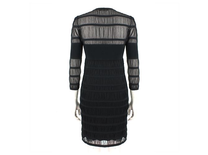 Abito a bande semi-trasparente Alexander McQueen Nero - vista 4
