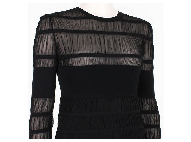Abito a bande semi-trasparente Alexander McQueen Nero - vista 5