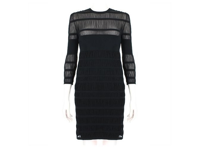 Abito a bande semi-trasparente Alexander McQueen Nero - vista 8