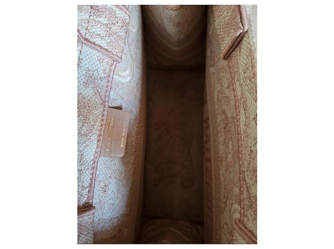 Borsa tote Christian Dior M rosa in cotone - vista 9