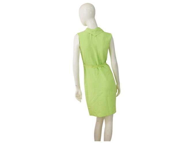 Autre Marque Tahari Mini Bleistiftkleid ärmellos V Ausschnitt limegrün Hellgrün - Ansicht 2