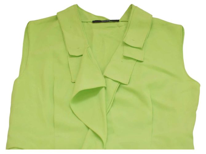 Autre Marque Tahari Mini Bleistiftkleid ärmellos V Ausschnitt limegrün Hellgrün - Ansicht 4