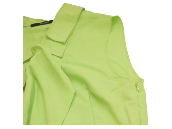 Autre Marque Tahari Mini Bleistiftkleid ärmellos V Ausschnitt limegrün Hellgrün - Ansicht 5