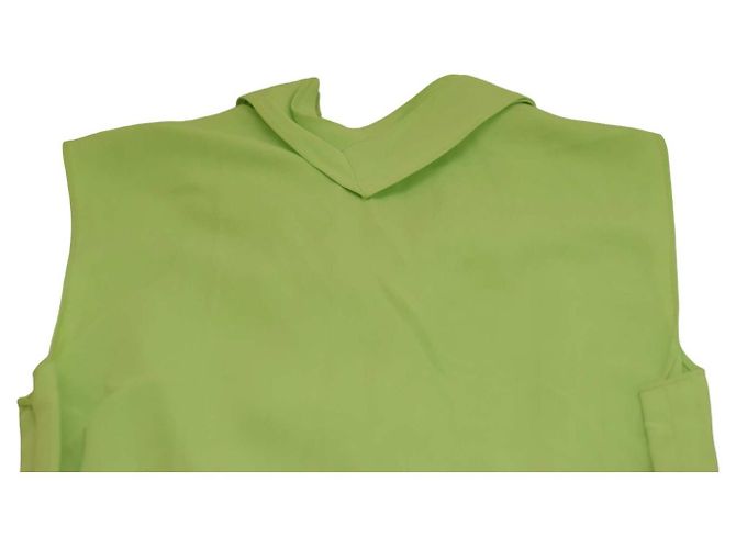 Autre Marque Tahari Mini Bleistiftkleid ärmellos V Ausschnitt limegrün Hellgrün - Ansicht 7