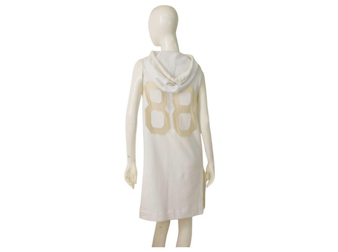 Vestido mini branco sem mangas com capuz Twin Set Simona Barbieri XS - vista 2