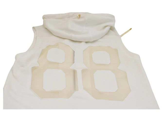 Vestido mini branco sem mangas com capuz Twin Set Simona Barbieri XS - vista 6