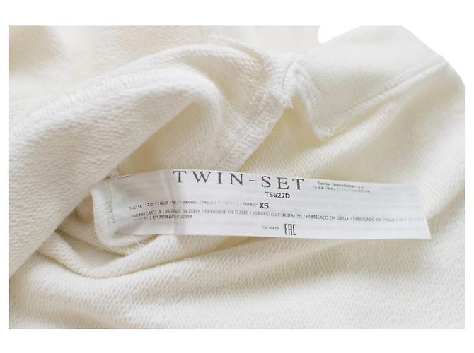 Vestido mini branco sem mangas com capuz Twin Set Simona Barbieri XS - vista 7