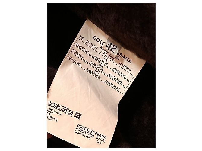 Chaqueta de piel de oveja Dolce & Gabbana bronce con capucha - vista 8