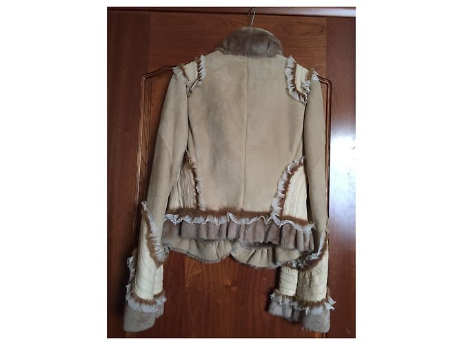 Autre Marque OLIVIER Lederjacke mit Shearling Camel Größe 46 Kamel - Ansicht 2